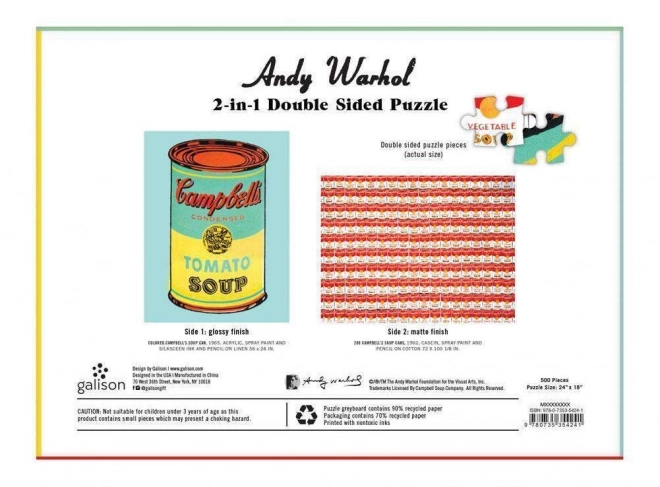 Oboustranné puzzle Andy Warhol leveskonzervák