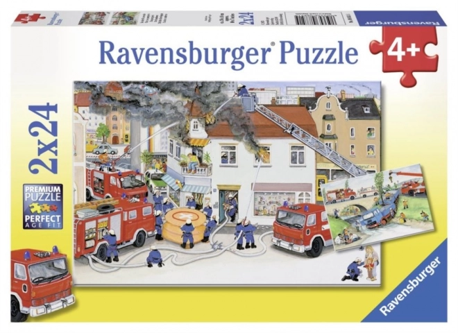 Ravensburger tűzoltósági puzzle 2x24 darabos