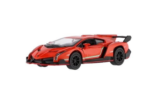 Kinsmart Lamborghini Veneno középen meghúzva 13 cm, 4 színben 12 db-os szett