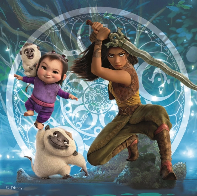 Raya és a sárkány 3x55 darabos puzzle szett gyerekeknek