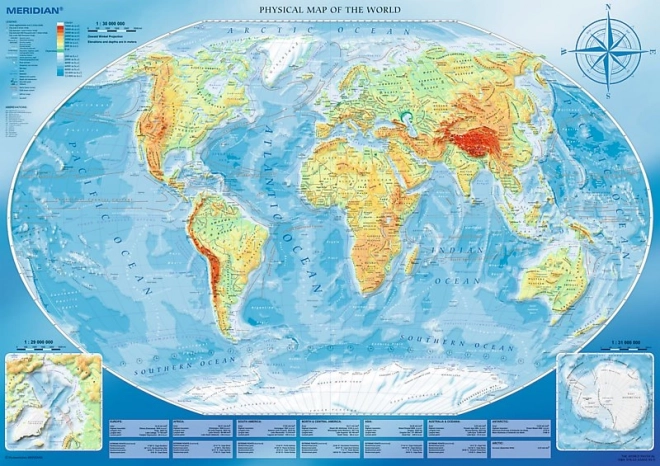 4000 darabos puzzle - A világ nagy fizikai térképe