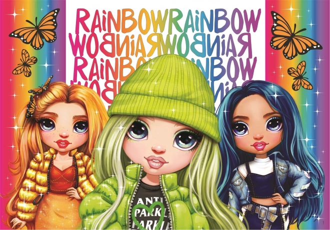 Clementoni ragyogó puzzle Rainbow High: Poppy, Jade és Skyler 104 darabos