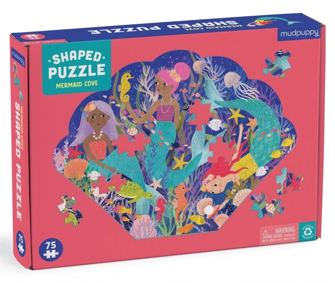 mudpuppy sellő öböl kagyló alakú puzzle - 75 darabos