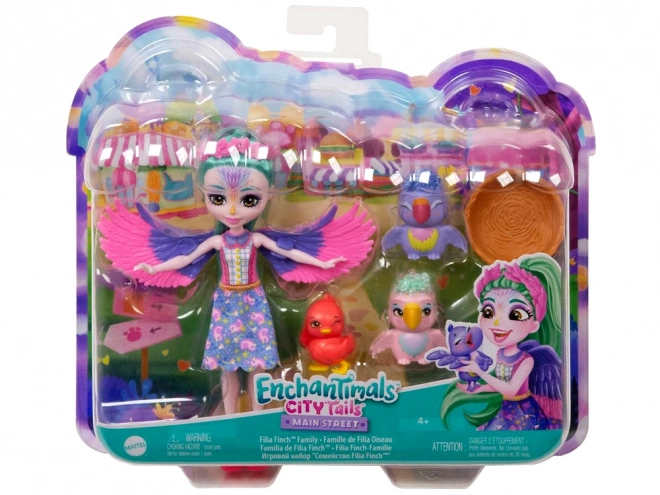 Enchantimals Filia Finch baba és barátságos papagáj család