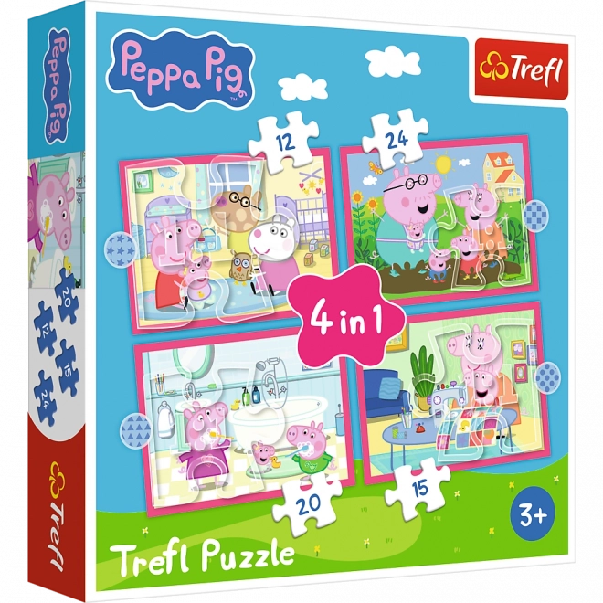 Puzzle 4 az 1-ben Peppa szereti a kalandot