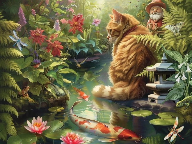 Puzzle Macska és Koi 275 db XL