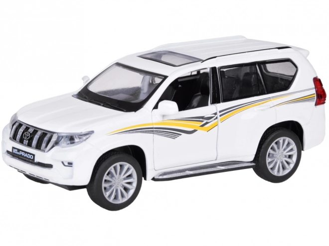 Fém autómodell Toyota Land Cruiser Prado fény és hang SUV