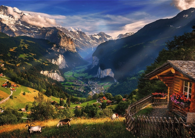 Trefl premium plus puzzle – fotóodüsszeia: Lauterbrunnen, Svájc, 1000 darab