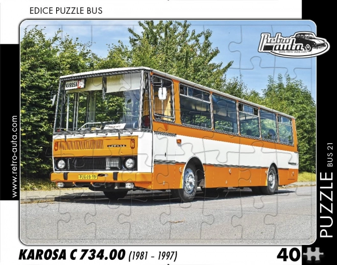 Retro autó busz puzzle Karosa C 734 gyűjtemény