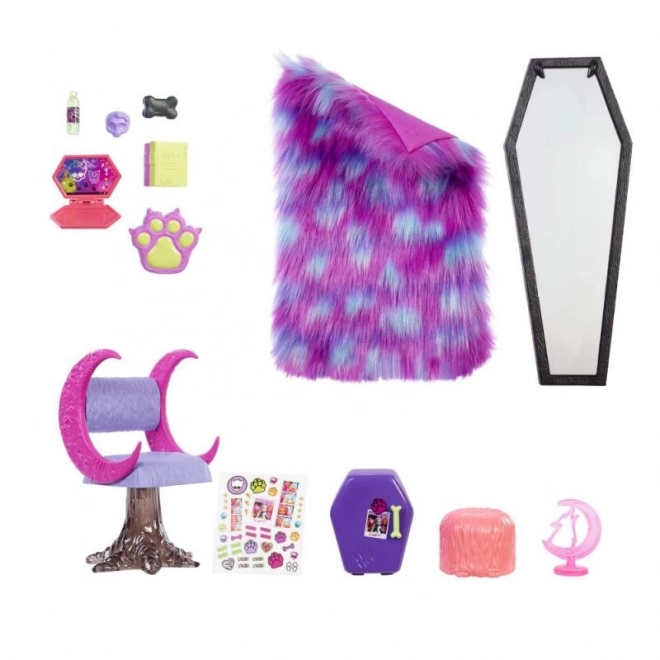 Monster High baba hálószoba szett Clawdeen Wolf + kiegészítők