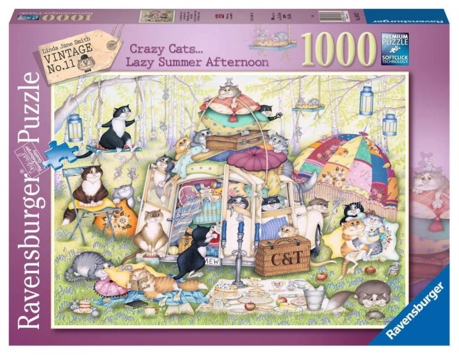 Ravensburger puzzle őrült macskák: nyugodt nyári délután 1000 darabos