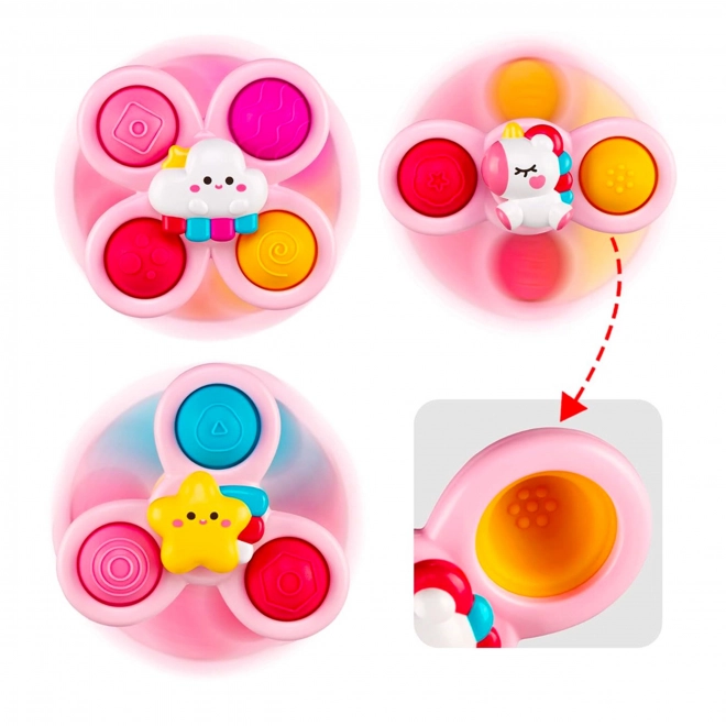 Julcsi gyermek játék pop-it fidget spinner 3db - rózsaszín