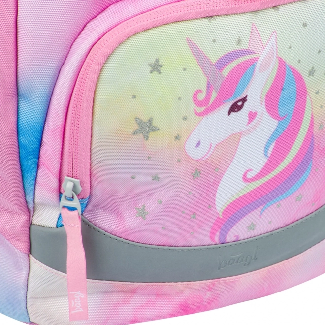 Baagl 3 darabos szett Airy Rainbow Unicorn: Iskolatáska, tolltartó, tornazsák