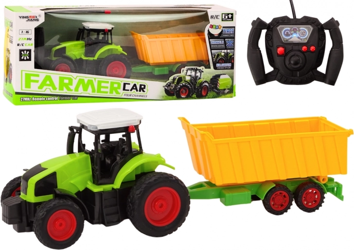 RC traktor utánfutóval 1:16, zöld