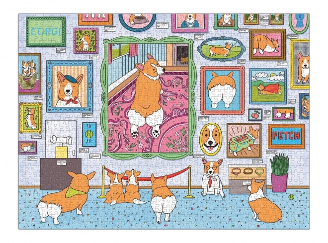 Galison corgi múzeum puzzle 1000 darab