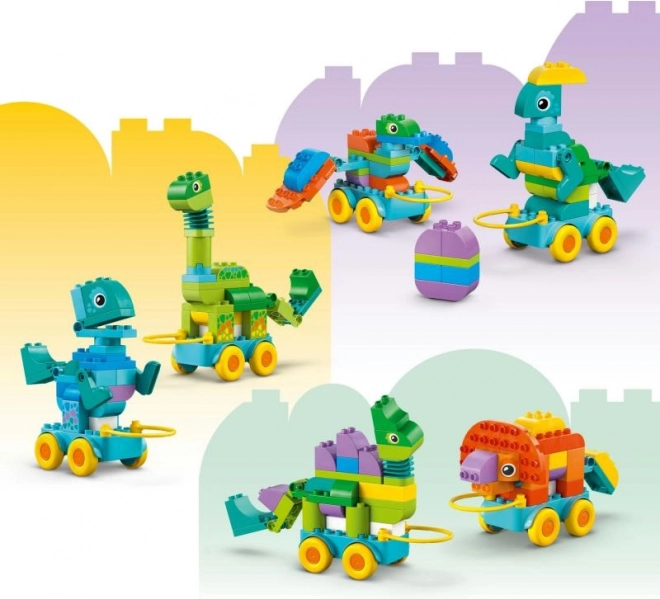 LEGO DUPLO Építőkészlet 3 az 1-ben: Dinoszauruszok kerekeken