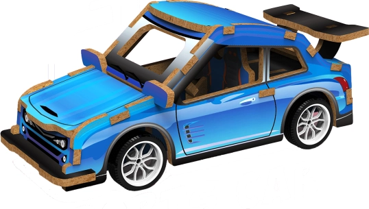 3D puzzle Versenyautó fa