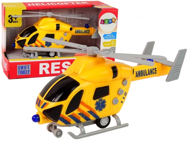 Mentőhelikopter sárga hangfény forgópropeller