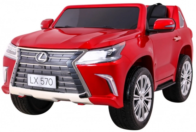Lexus LX570 lakkozott autó 2 gyermek részére Piros + távirányító + EVA kerekek + MP3 LED rádió