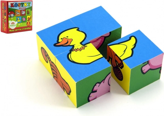 fa képes kockák az első állataim 4 db TEDDIES