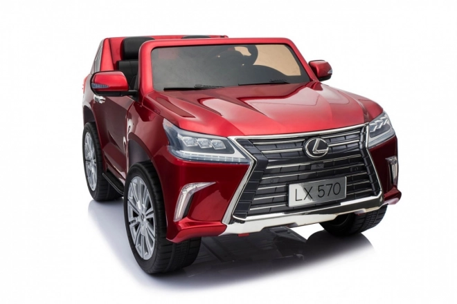 Lexus LX570 lakkozott autó 2 gyermek részére Piros + távirányító + EVA kerekek + MP3 LED rádió