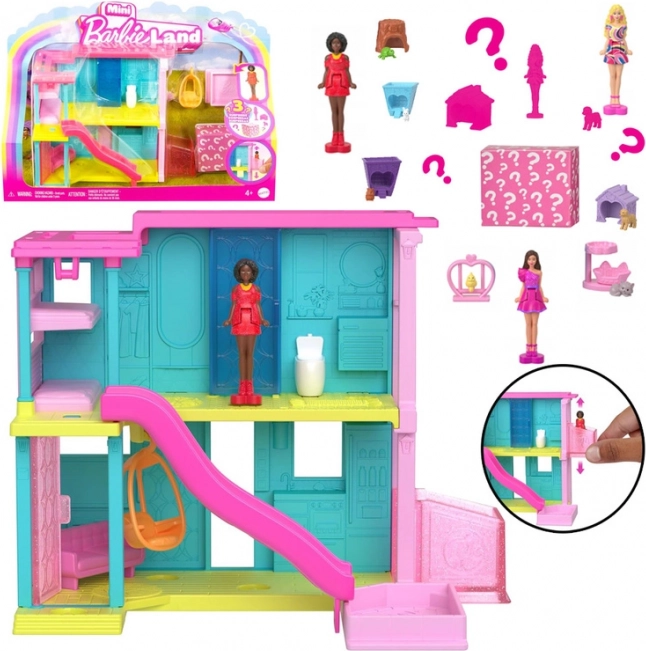 Mattel Mini Barbie Land házikó babával, kisállattal és kiegészítőkkel