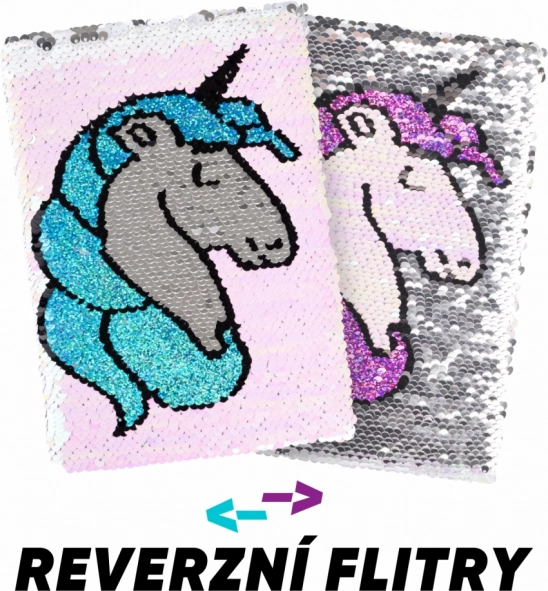 Flitteres fedelű Unicorn jegyzetfüzet