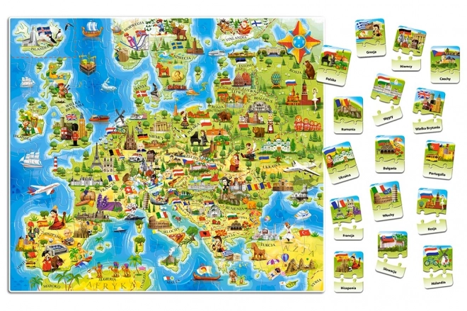 Edukációs puzzle Európa térképe 212 darab CASTORLAND