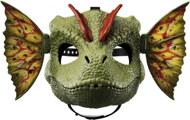 Dilophosaurus maszk Jurassic World hangeffektekkel és vízeffektussal