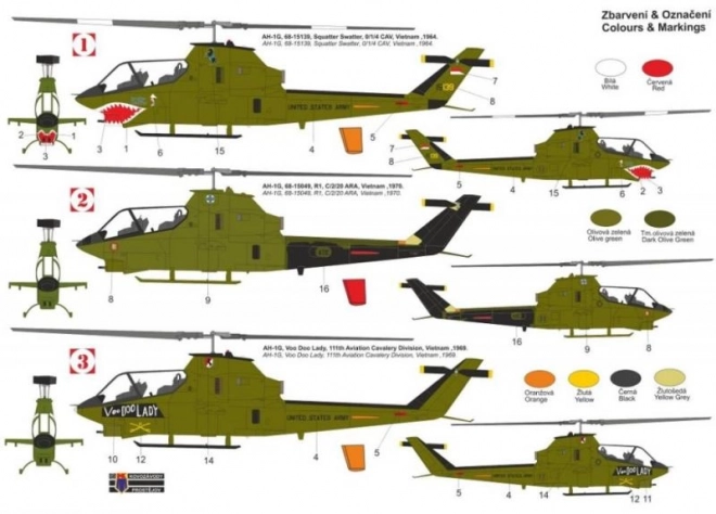 Bell AH-1G Huey Cobra korai modell készlet