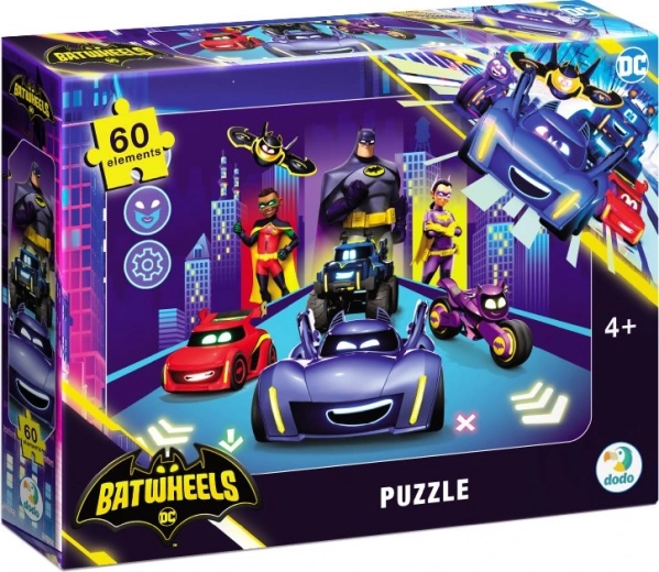 Puzzle DODO Batwheels: Éjszakai Utazás 60 Darab