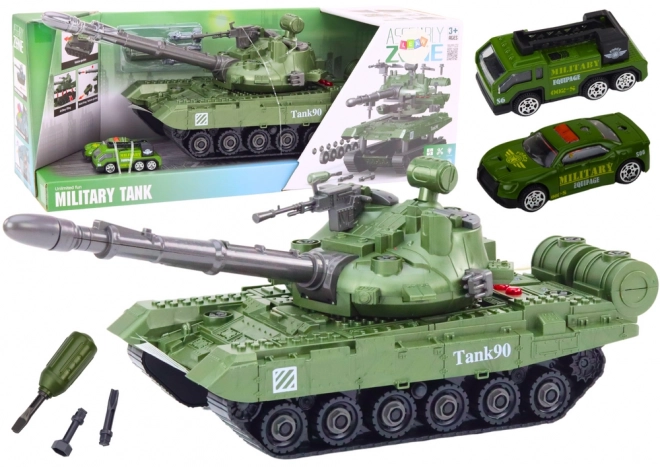 Zöld tank DIY gyerekeknek szétszedhető elemekkel és hangokkal