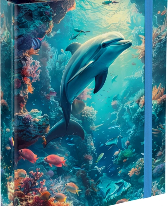 Delfin mintás BAAGL iskolai füzetborító A5 formátumban