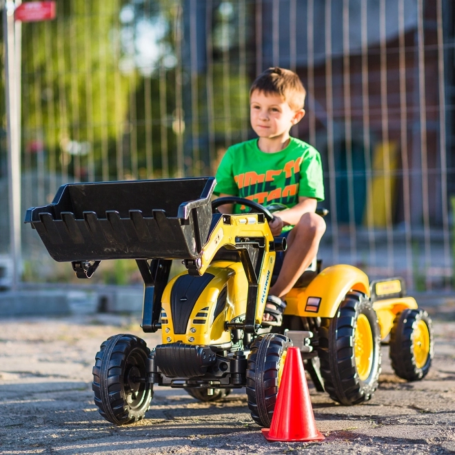 Komatsu pedál traktor elülső és hátsó kanállal és hengerrel