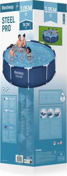 Kerti medence szerkezettel 306 cm x 76 cm Bestway