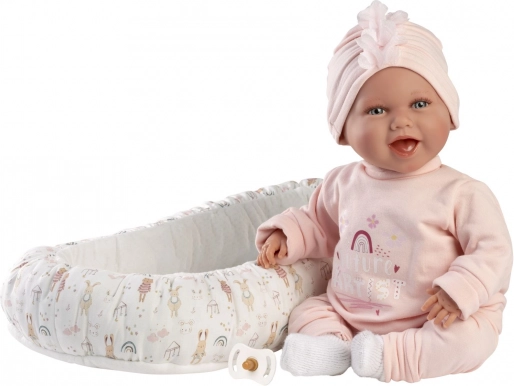 Llorens élethű baba csecsemő hangokkal és puha textil testtel 42 cm