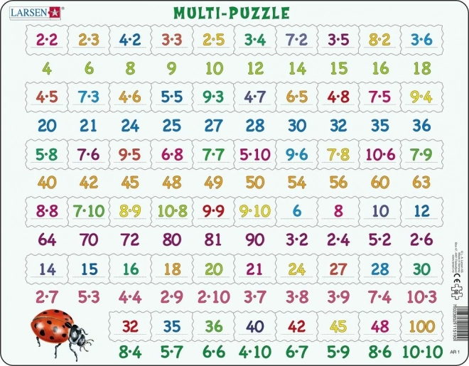 Larsen matematika puzzle: szorzás 81 darab