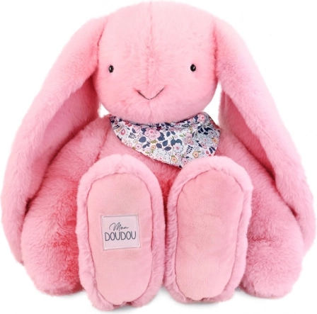 Doudou plüss nyuszi sállal rózsaszín