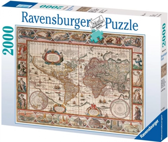 Ravensburger világtérkép puzzle 1650-ből 2000 darabos