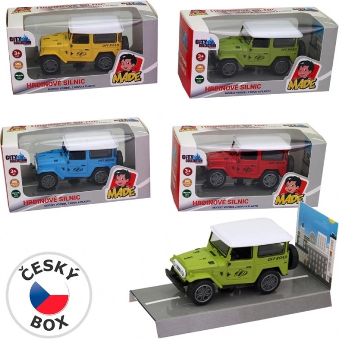 Autó Jeep fém visszahúzós