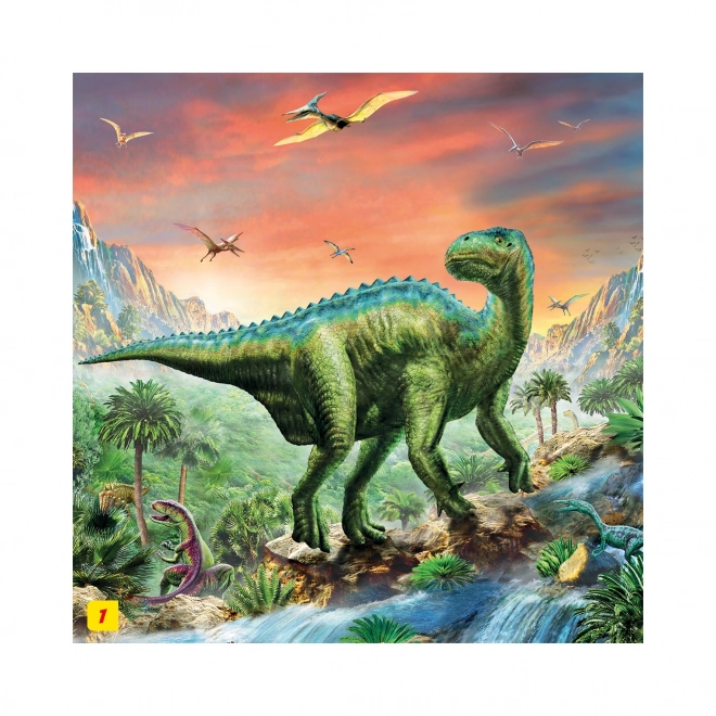 Puzzle dinoszaurusz figurával: Tyrannosaurus Rex 60 darabos