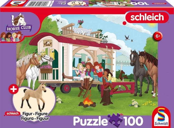 Schleich táborozás puzzle 100 darabos + figura