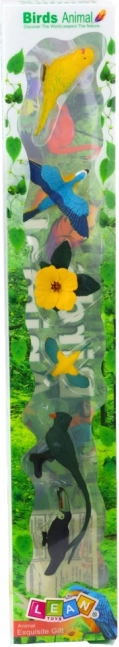 Exotikus madarak hibiszkusz sárga mini figura készlet 4-11 cm 6 db
