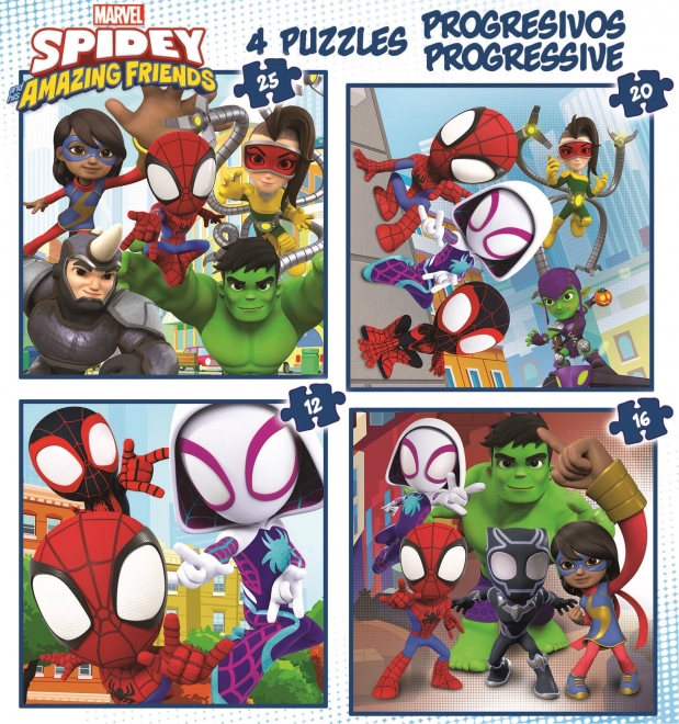 Educa Spidey és csodálatos barátai puzzle 4 az 1-ben