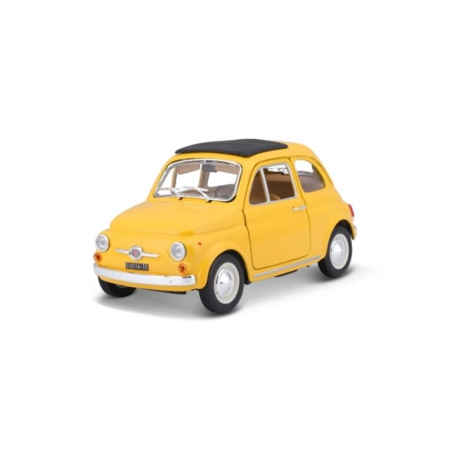 Bburago Fiat 500 F 1965 sárga autómodell 1:24