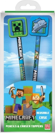 MINECRAFT ceruzakészlet topperekkel, 2 db