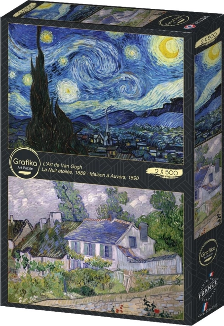 Puzzle Csillagos éj és Ház Auversban 2x500 darab