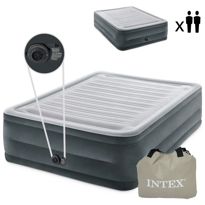 Kétszemélyes felfújható matrac beépített elektromos pumpával 203 × 152 × 56 cm INTEX