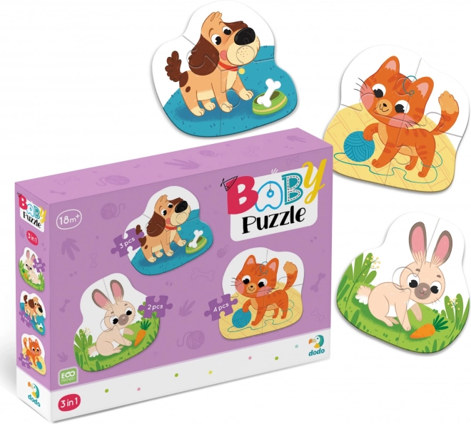 Dodo bébi puzzle háziállatok 3 az 1-ben