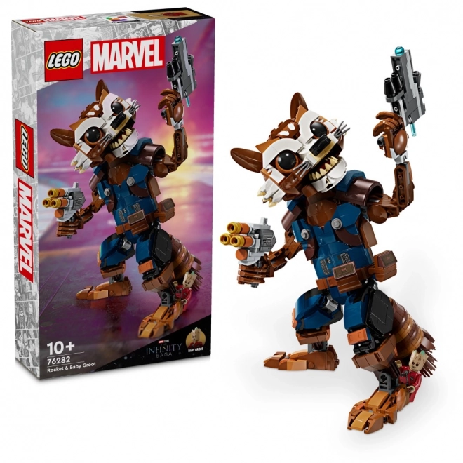 Lego marvel rakéta és kicsi groot építőkészlet